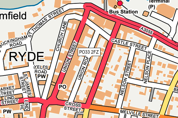 PO33 2FZ map - OS OpenMap – Local (Ordnance Survey)