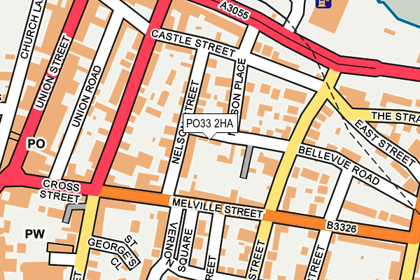 PO33 2HA map - OS OpenMap – Local (Ordnance Survey)