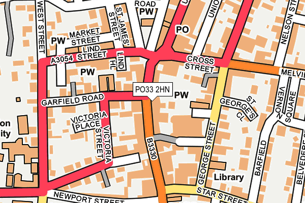 PO33 2HN map - OS OpenMap – Local (Ordnance Survey)