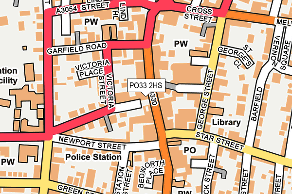 PO33 2HS map - OS OpenMap – Local (Ordnance Survey)