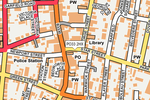 PO33 2HX map - OS OpenMap – Local (Ordnance Survey)