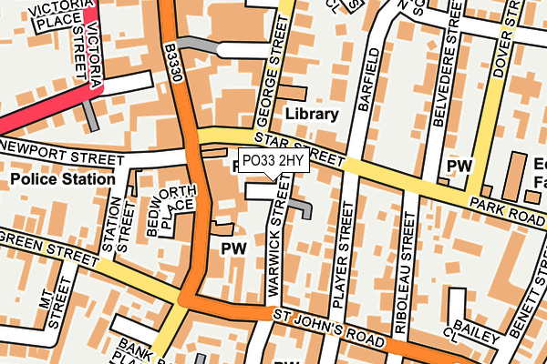 PO33 2HY map - OS OpenMap – Local (Ordnance Survey)