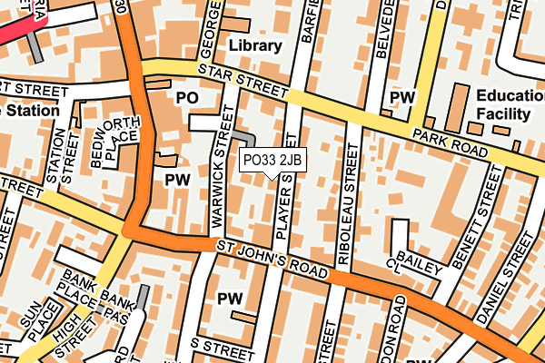 PO33 2JB map - OS OpenMap – Local (Ordnance Survey)