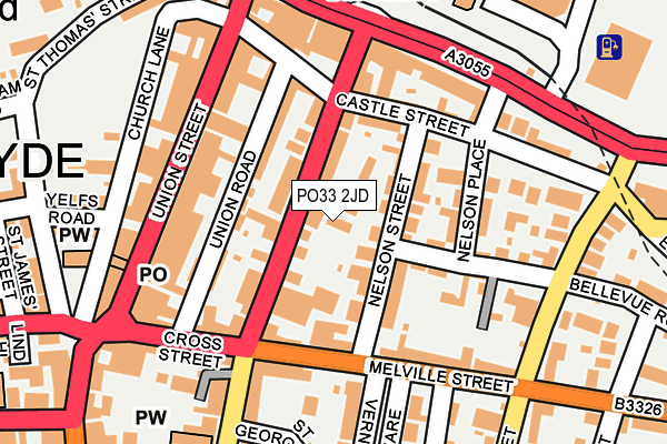 PO33 2JD map - OS OpenMap – Local (Ordnance Survey)