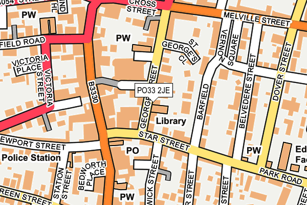 PO33 2JE map - OS OpenMap – Local (Ordnance Survey)