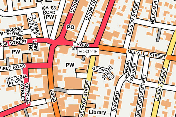 PO33 2JF map - OS OpenMap – Local (Ordnance Survey)