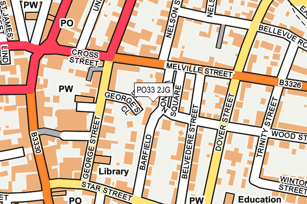 PO33 2JG map - OS OpenMap – Local (Ordnance Survey)