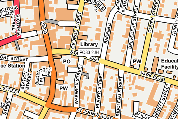 PO33 2JH map - OS OpenMap – Local (Ordnance Survey)