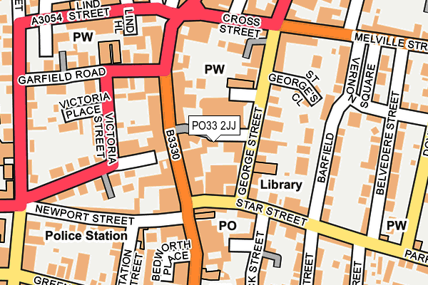 PO33 2JJ map - OS OpenMap – Local (Ordnance Survey)