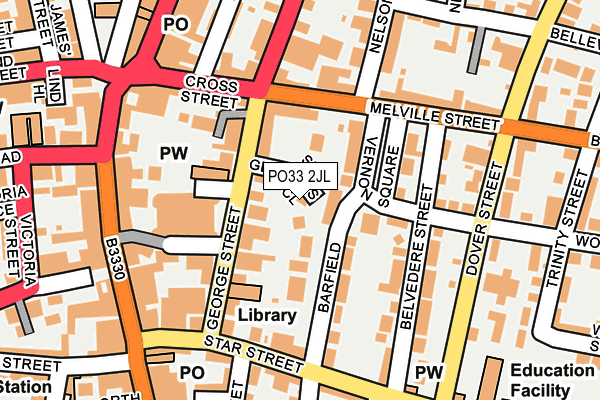 PO33 2JL map - OS OpenMap – Local (Ordnance Survey)