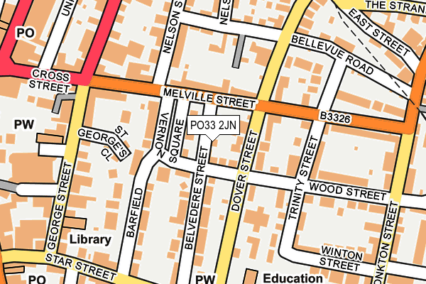 PO33 2JN map - OS OpenMap – Local (Ordnance Survey)