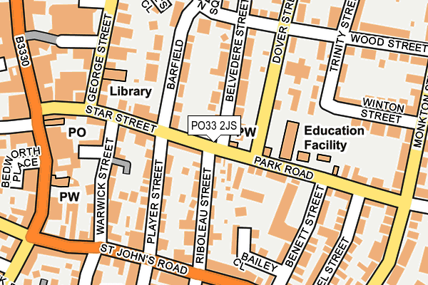 PO33 2JS map - OS OpenMap – Local (Ordnance Survey)