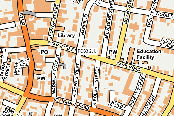 PO33 2JU map - OS OpenMap – Local (Ordnance Survey)