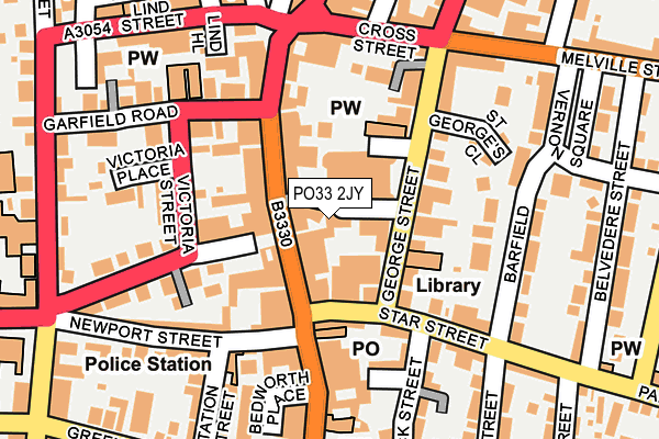 PO33 2JY map - OS OpenMap – Local (Ordnance Survey)