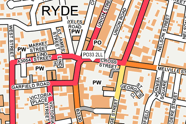 PO33 2LL map - OS OpenMap – Local (Ordnance Survey)