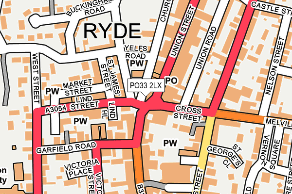 PO33 2LX map - OS OpenMap – Local (Ordnance Survey)