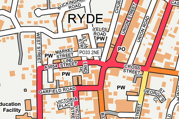 PO33 2NE map - OS OpenMap – Local (Ordnance Survey)