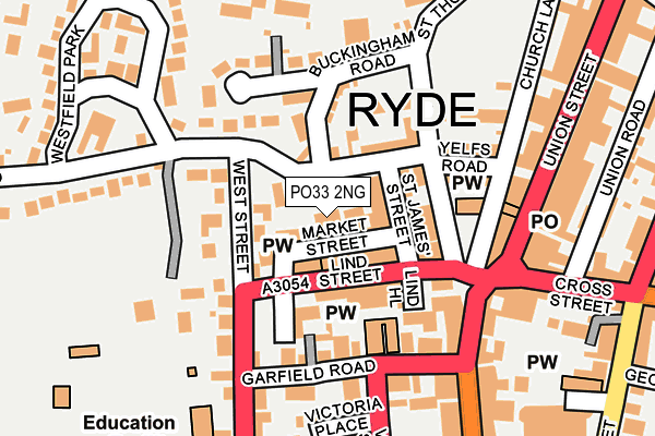 PO33 2NG map - OS OpenMap – Local (Ordnance Survey)