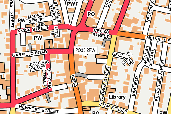 PO33 2PW map - OS OpenMap – Local (Ordnance Survey)