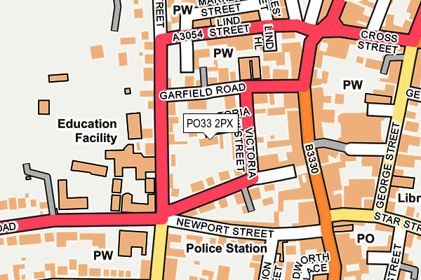 PO33 2PX map - OS OpenMap – Local (Ordnance Survey)