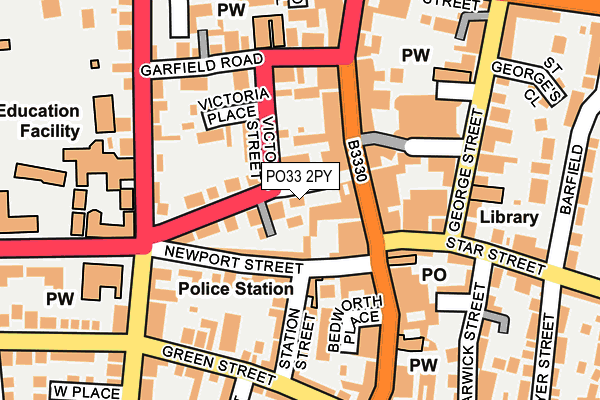 PO33 2PY map - OS OpenMap – Local (Ordnance Survey)