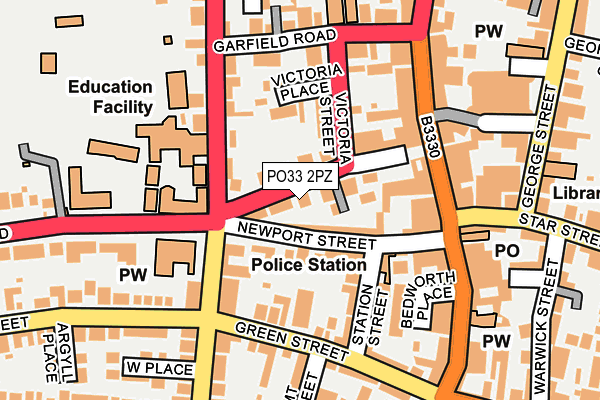 PO33 2PZ map - OS OpenMap – Local (Ordnance Survey)