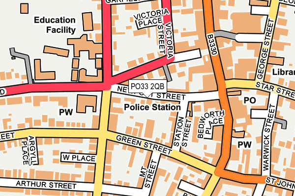 PO33 2QB map - OS OpenMap – Local (Ordnance Survey)