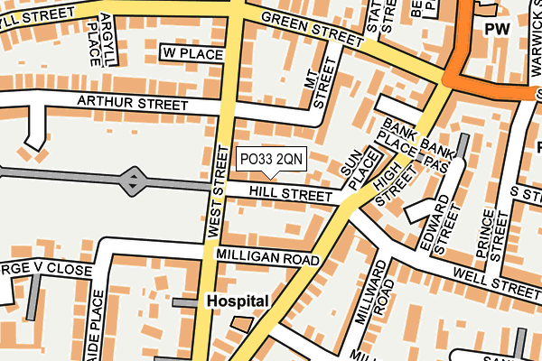 PO33 2QN map - OS OpenMap – Local (Ordnance Survey)