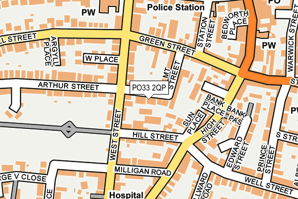 PO33 2QP map - OS OpenMap – Local (Ordnance Survey)