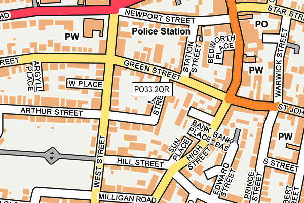 PO33 2QR map - OS OpenMap – Local (Ordnance Survey)