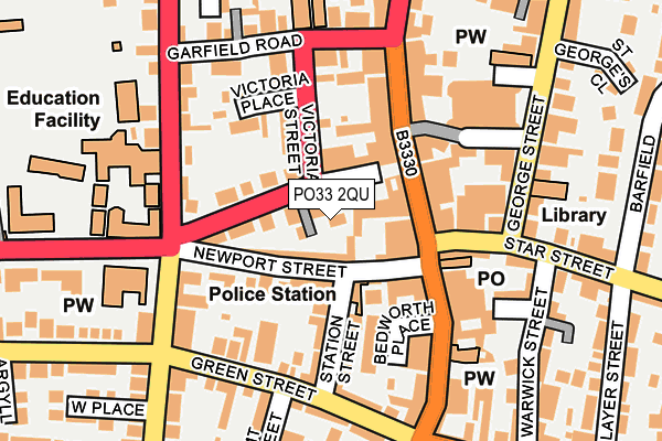 PO33 2QU map - OS OpenMap – Local (Ordnance Survey)