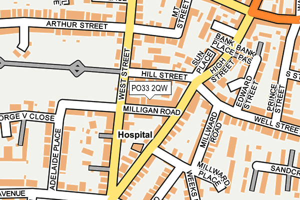 PO33 2QW map - OS OpenMap – Local (Ordnance Survey)