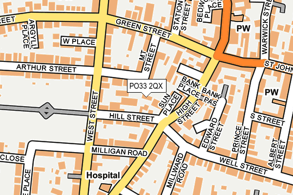 PO33 2QX map - OS OpenMap – Local (Ordnance Survey)