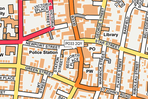 PO33 2QY map - OS OpenMap – Local (Ordnance Survey)