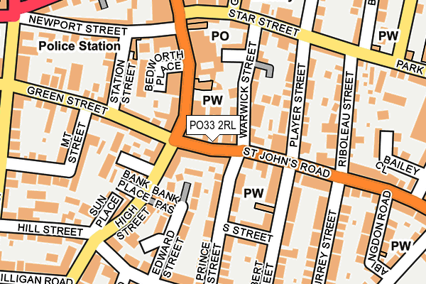 PO33 2RL map - OS OpenMap – Local (Ordnance Survey)