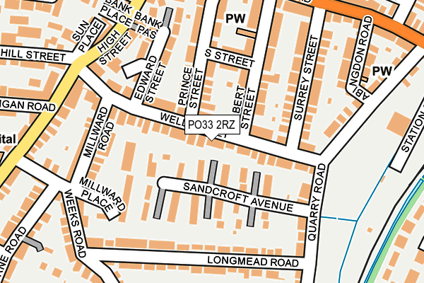 PO33 2RZ map - OS OpenMap – Local (Ordnance Survey)