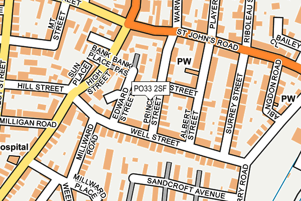 PO33 2SF map - OS OpenMap – Local (Ordnance Survey)
