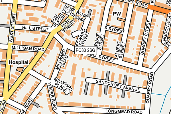 PO33 2SG map - OS OpenMap – Local (Ordnance Survey)