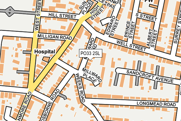 PO33 2SL map - OS OpenMap – Local (Ordnance Survey)