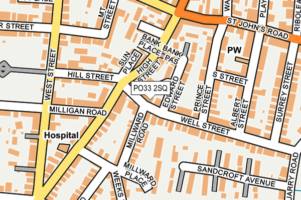 PO33 2SQ map - OS OpenMap – Local (Ordnance Survey)