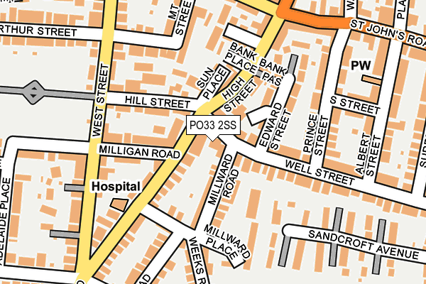 PO33 2SS map - OS OpenMap – Local (Ordnance Survey)