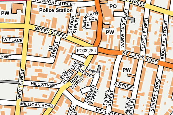PO33 2SU map - OS OpenMap – Local (Ordnance Survey)