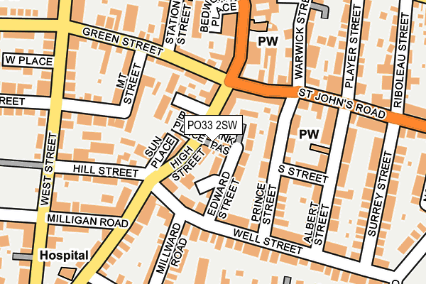 PO33 2SW map - OS OpenMap – Local (Ordnance Survey)