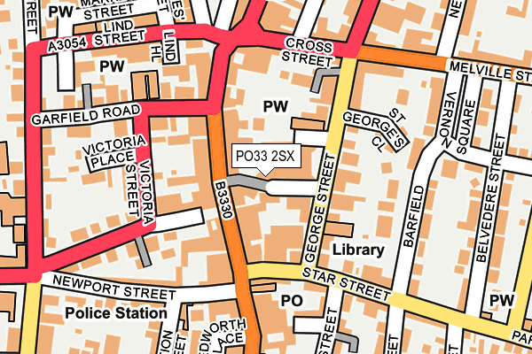 PO33 2SX map - OS OpenMap – Local (Ordnance Survey)