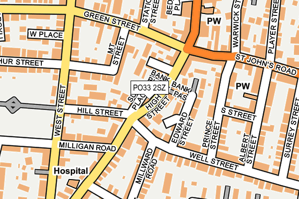 PO33 2SZ map - OS OpenMap – Local (Ordnance Survey)