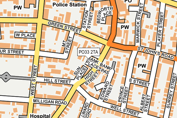 PO33 2TA map - OS OpenMap – Local (Ordnance Survey)