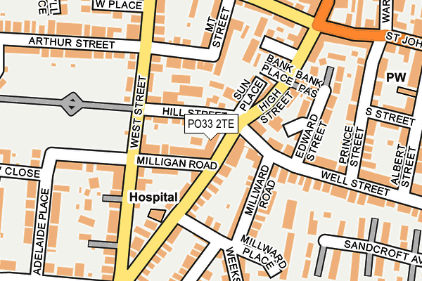 PO33 2TE map - OS OpenMap – Local (Ordnance Survey)