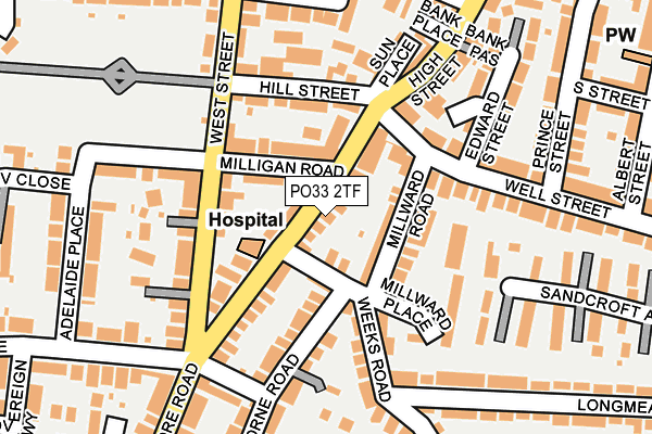 PO33 2TF map - OS OpenMap – Local (Ordnance Survey)