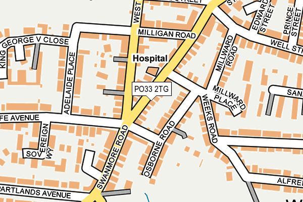 PO33 2TG map - OS OpenMap – Local (Ordnance Survey)