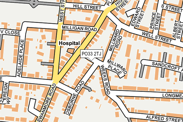 PO33 2TJ map - OS OpenMap – Local (Ordnance Survey)